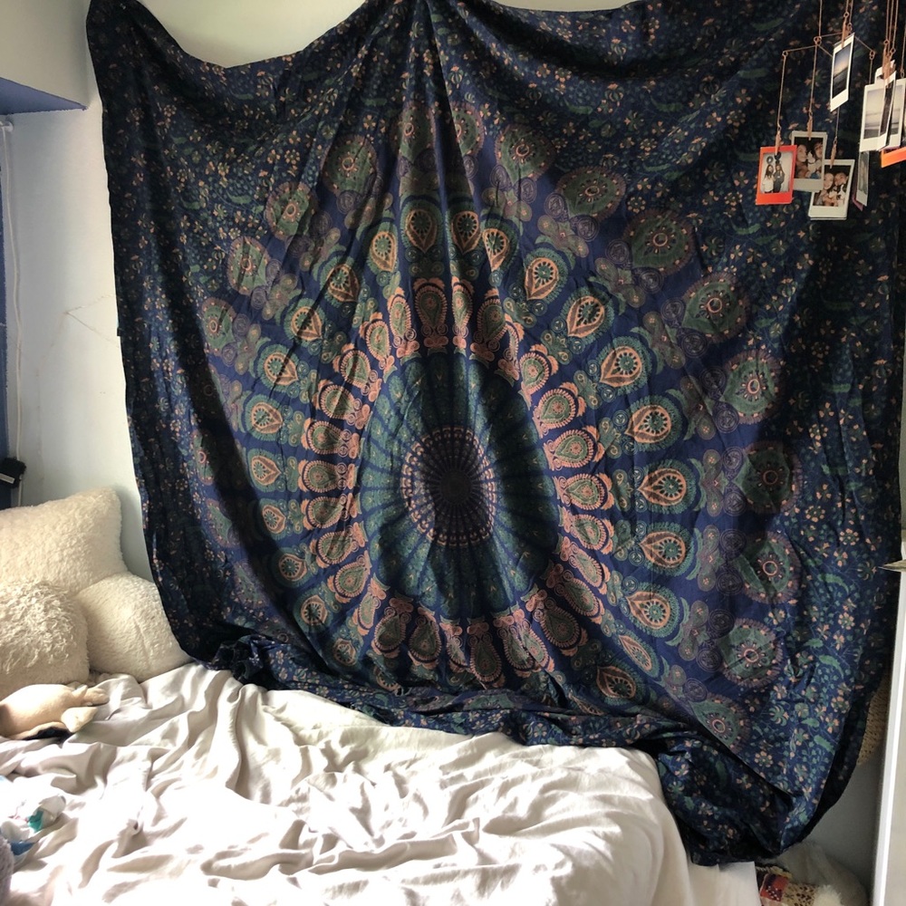 urban outfitters navy tapestry boho